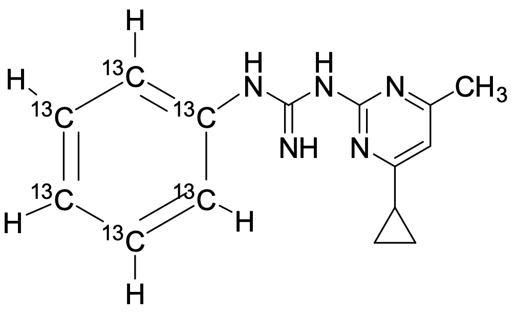 1-4-cyclopropyl-6-methylpyrimidin-2-yl-3-phenylguanidine-13c6